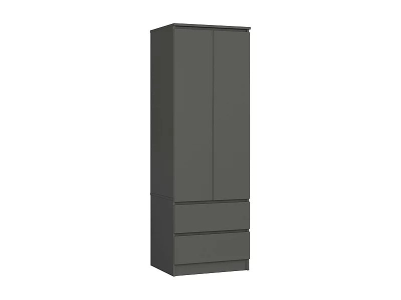 Armoire AKORD S60 Gris Graphite 60 cm 2 portes 2 tiroirs façade Gris Graphite 1 étagère 60x51x180 cm