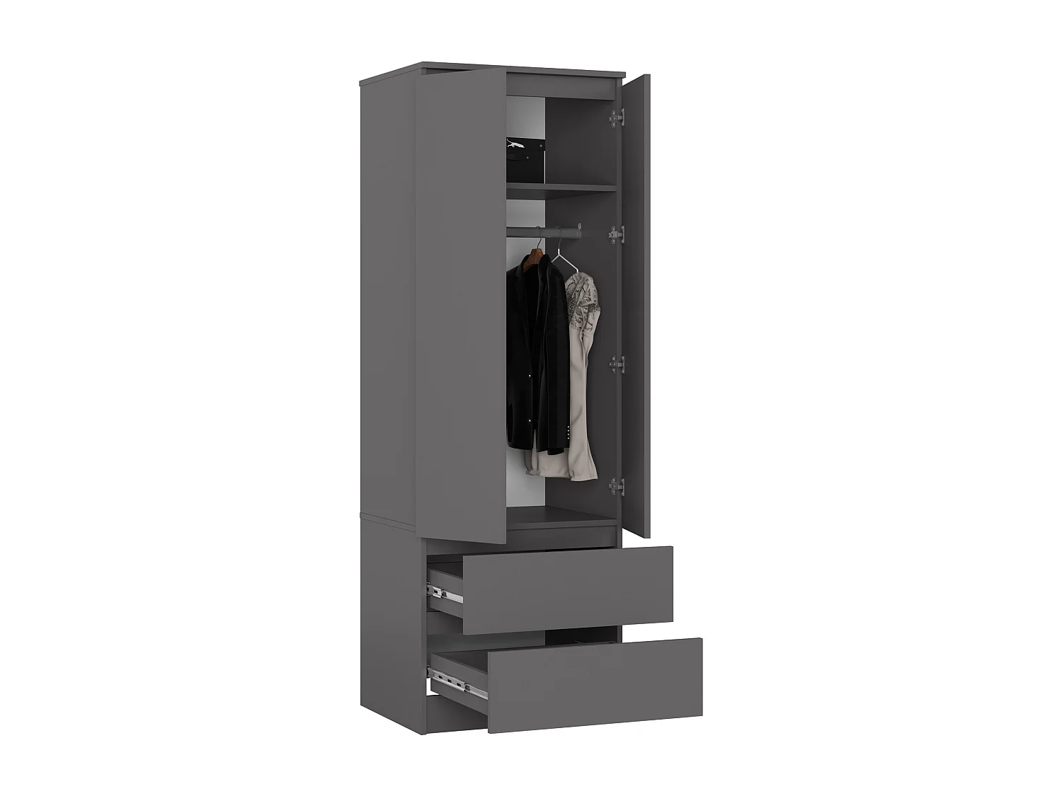 Armadio AKORD S60 Grigia Grafite 60 cm 2 ante 2 cassetti 60x51x180 cm