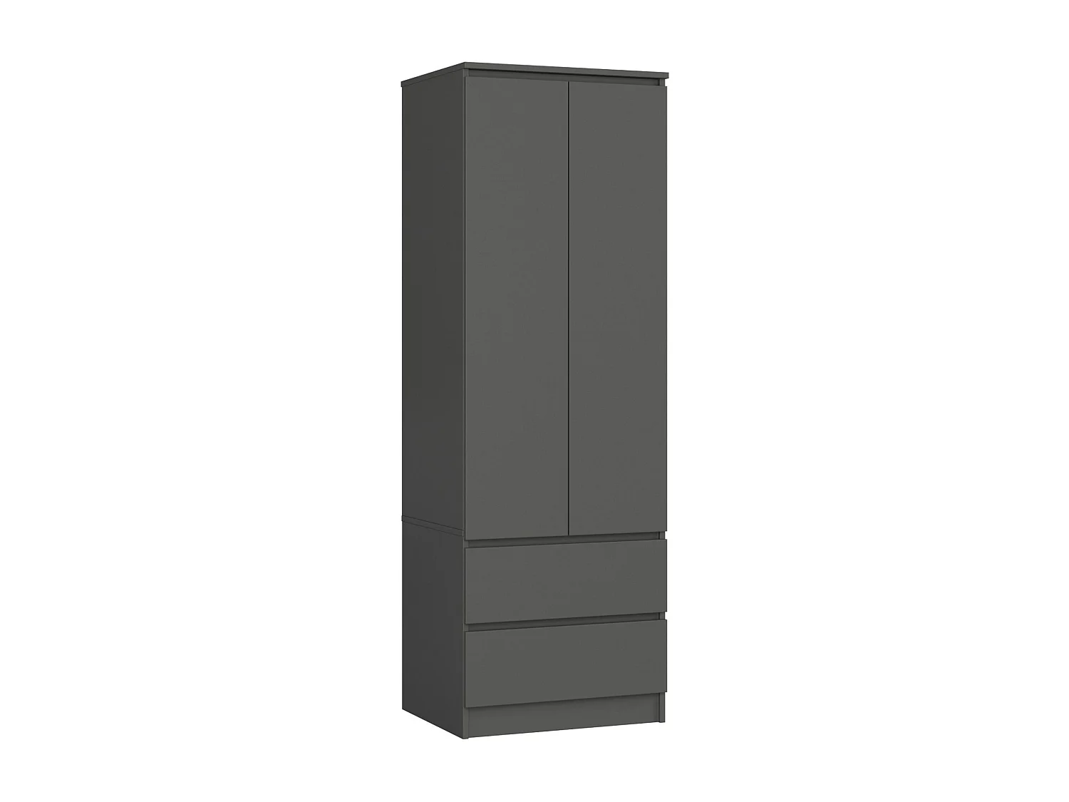 Armoire AKORD S60 Gris Graphite 60 cm 2 portes 2 tiroirs façade Gris Graphite 1 étagère 60x51x180 cm