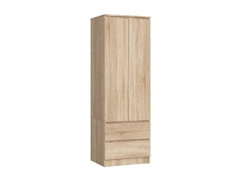 Kleiderschrank AKORD S60 Sonoma-Eiche 60 cm 2 Türen 2 Schubladen Regal B60 x H180 x T51 cm