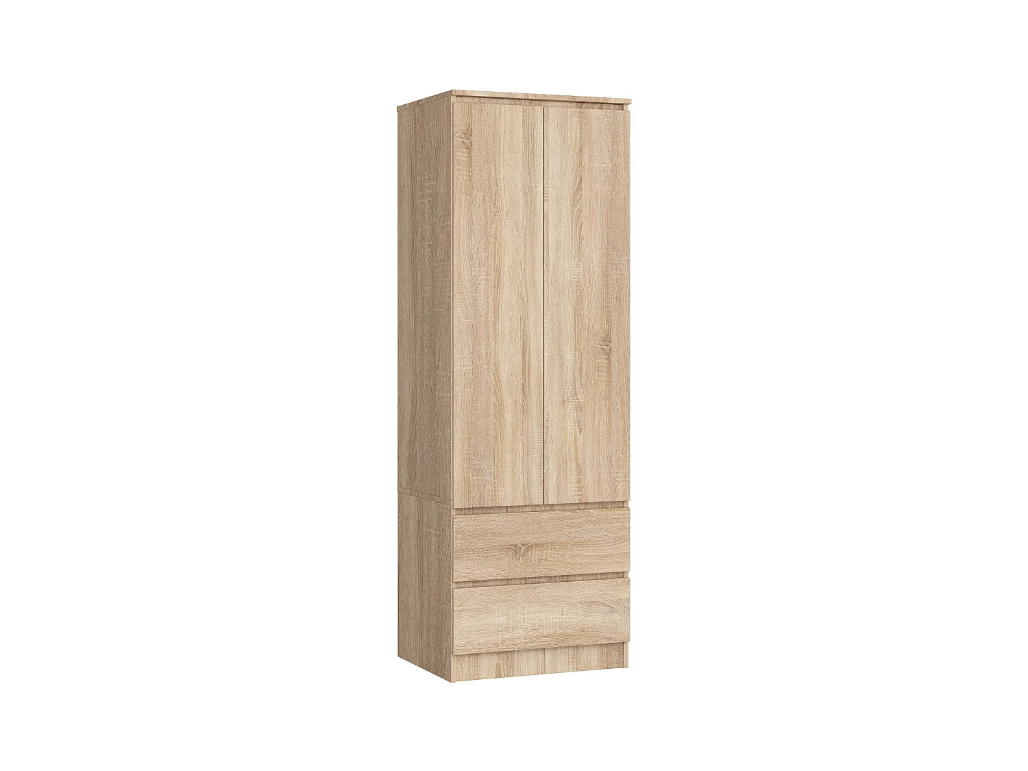 Kleiderschrank AKORD S60 Sonoma-Eiche 60 cm 2 Türen 2 Schubladen Regal B60 x H180 x T51 cm