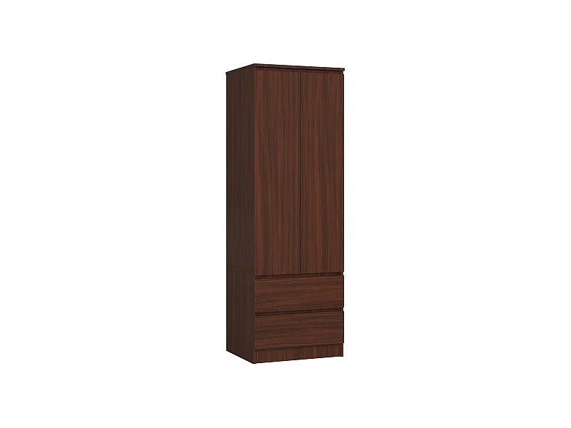 Kleiderschrank AKORD S60 Wenge 60 cm 2 Türen 2 Schubladen Regal B60 x H180 x T51 cm