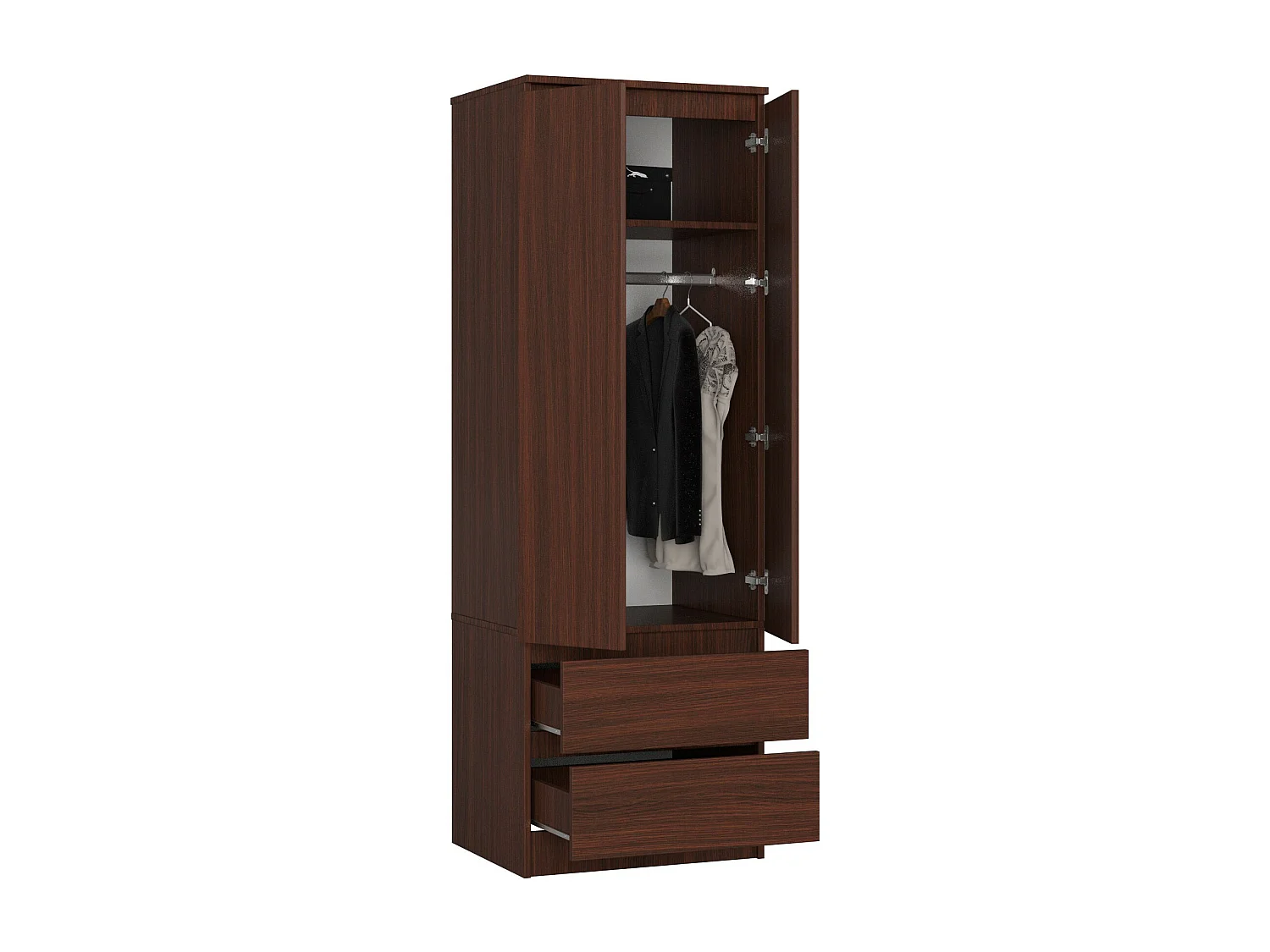 Armadio AKORD S60 Wengé 60 cm 2 ante 2 cassetti 60x51x180 cm