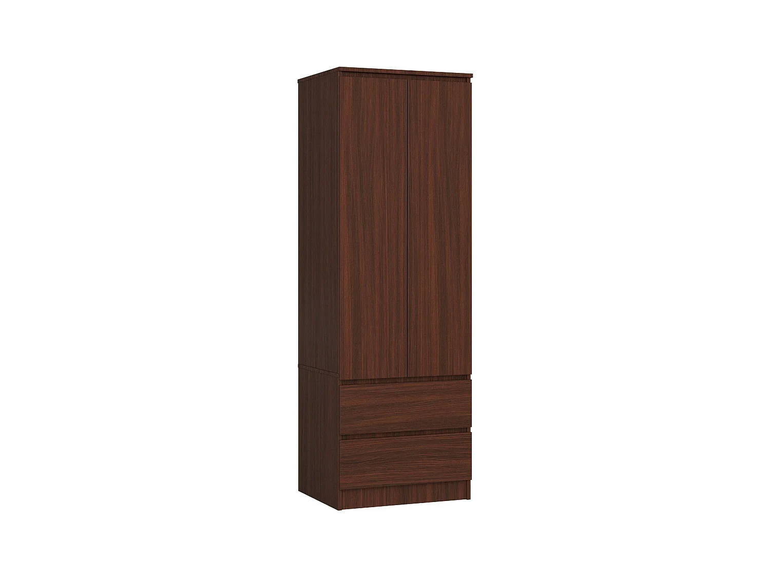 Armoire AKORD S60 Wengé 60 cm 2 portes 2 tiroirs façade Wengé 1 étagère 60x51x180 cm