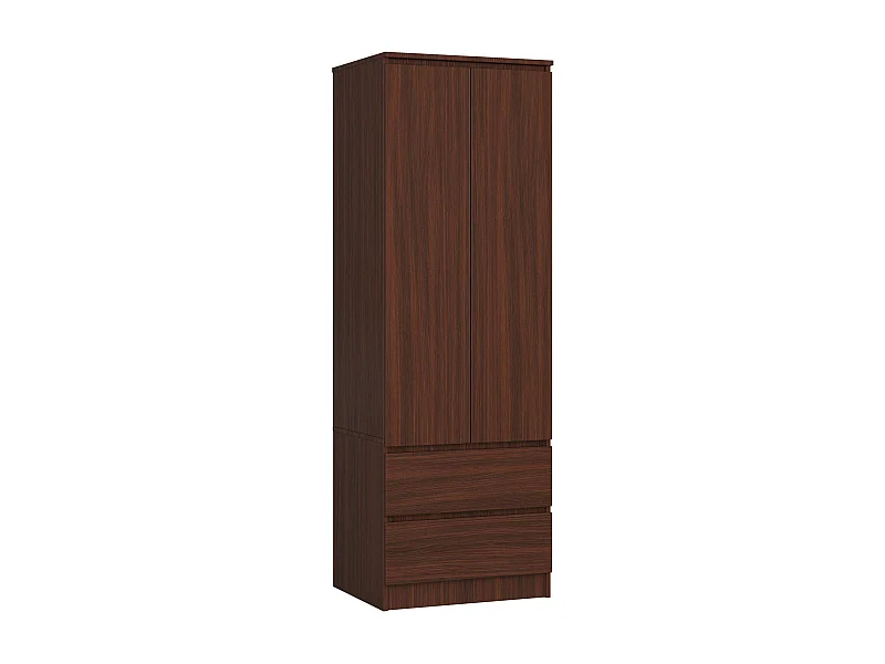 Armoire AKORD S60 Wengé 60 cm 2 portes 2 tiroirs façade Wengé 1 étagère 60x51x180 cm