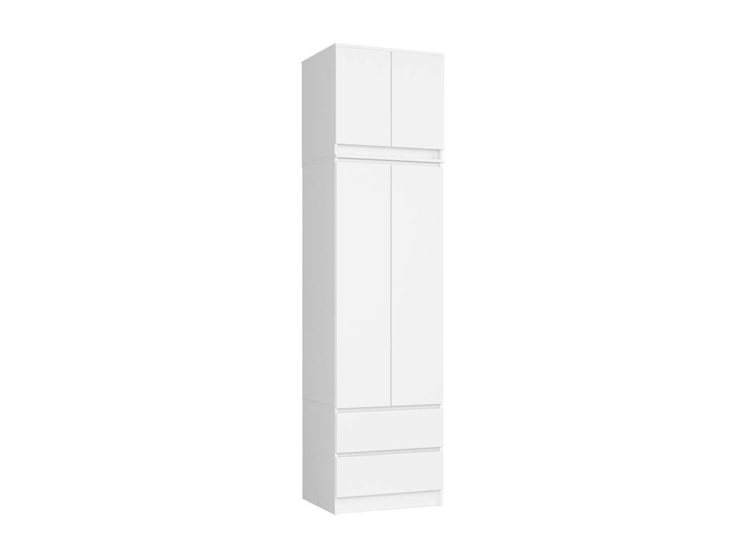 Armoire avec surmeuble AKORD S60 Blanche 60 cm 2 portes 2 tiroirs façade Blanche 3 étagères 60x51x234 cm
