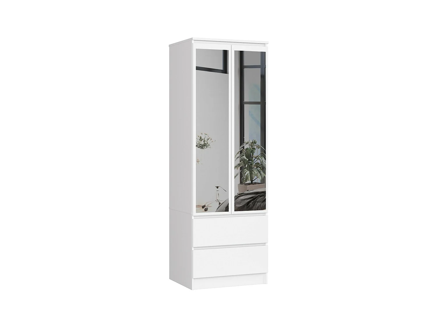 Armadio AKORD S60 Bianca 60 cm 2 ante 2 cassetti 60x51x180 cm