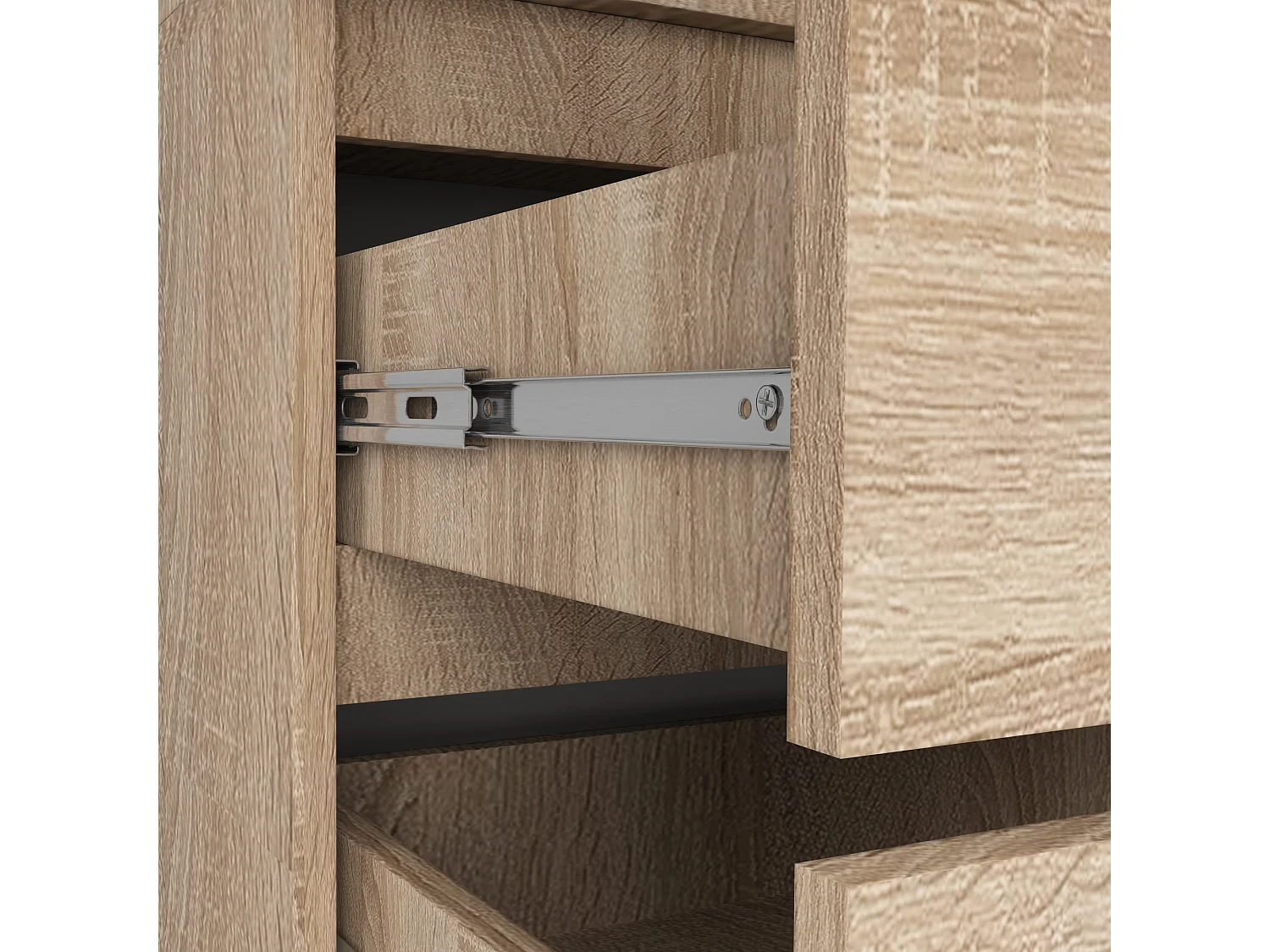 Sonoma Eiken 2-Deurs Kast S90 met 2 Laden en 4 Planken - Zelfmontage Meubel