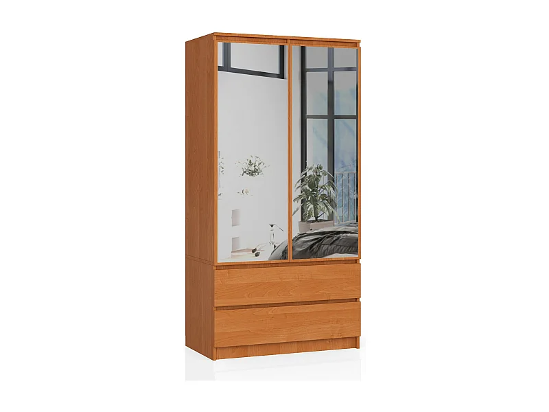 Kledingkast S90 met Spiegel 2 Deuren en 2 Lades / AKORD Furniture Factory / Els / 90 x 180 x 51 cm