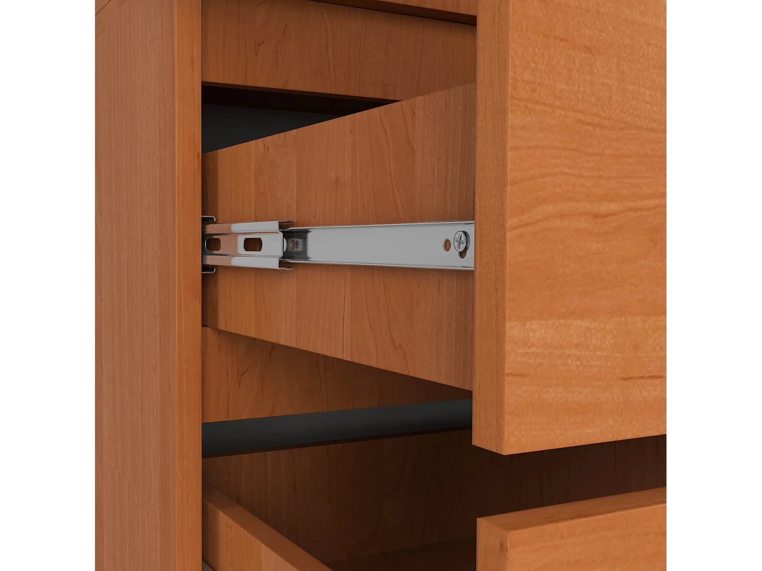 Armoire AKORD S90 avec miroir Aulne 90 cm 2 portes 2 tiroirs façade Aulne 4 étagères 90x51x180 cm