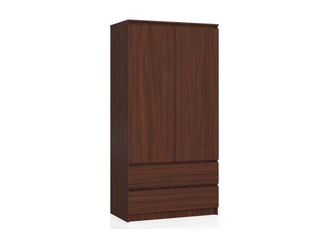 Wenge Kledingkast 90 cm met 2 Deuren en 2 Laden, Zelfmontage, Houtfinish