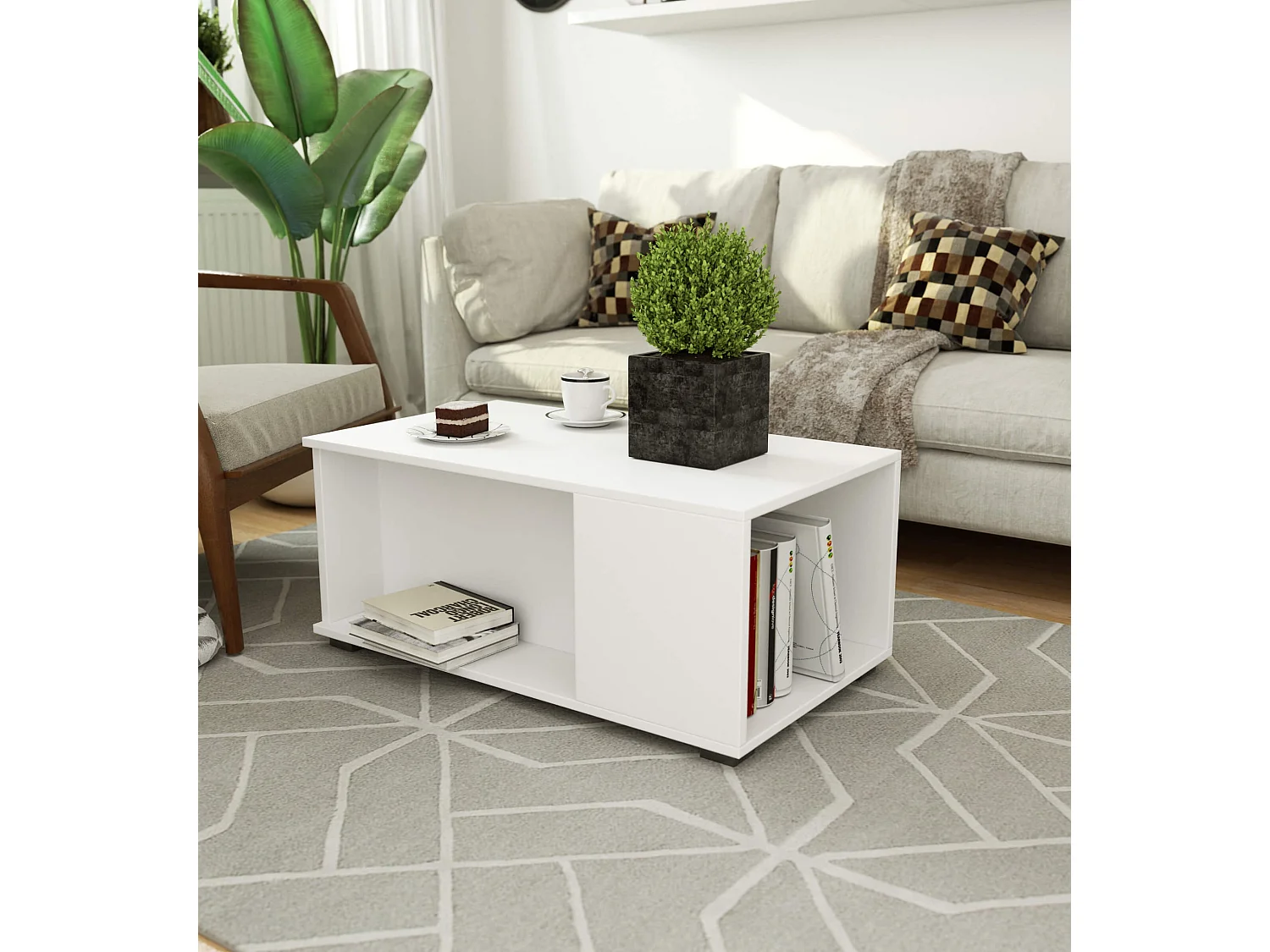 Stolik kawowy AKORD JULIET Biały 90 cm kolor Biały mat 90x51x38 cm