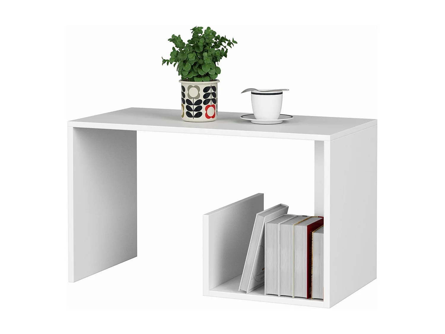 Table basse AKORD PAUL Blanche 80 cm 80x40x45 cm