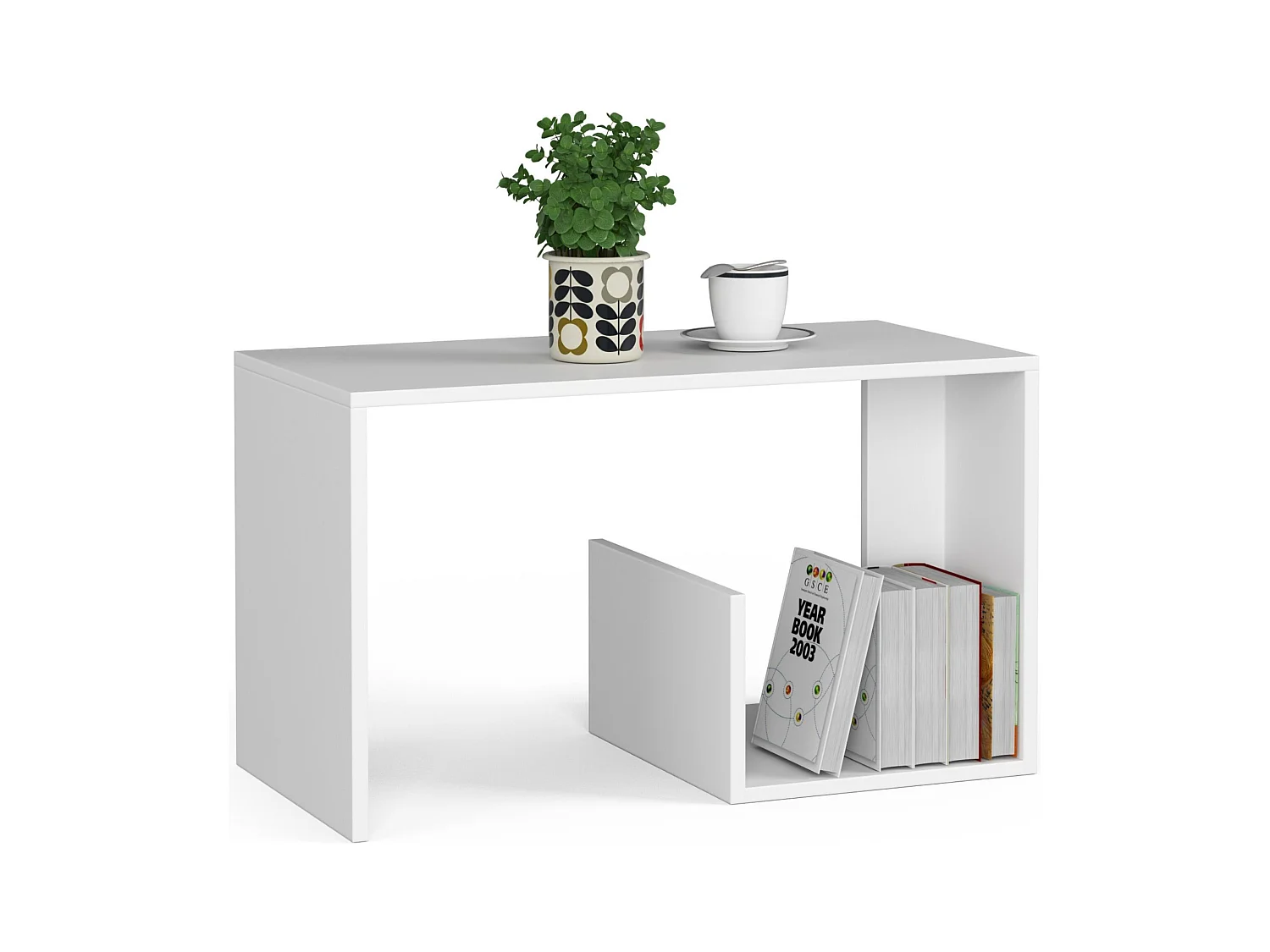 Table basse AKORD PAUL Blanche 80 cm 80x40x45 cm
