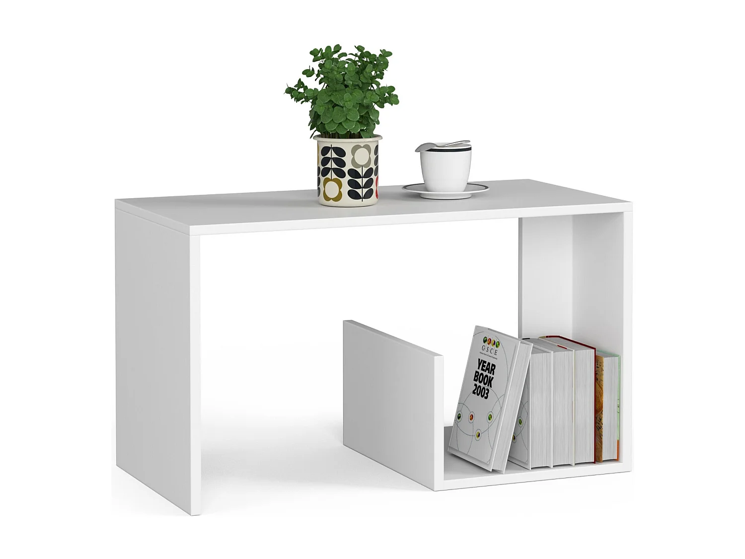 Couchtisch AKORD PAUL Kaffeetisch Weiß 80 cm B80 x H45 x T40 cm