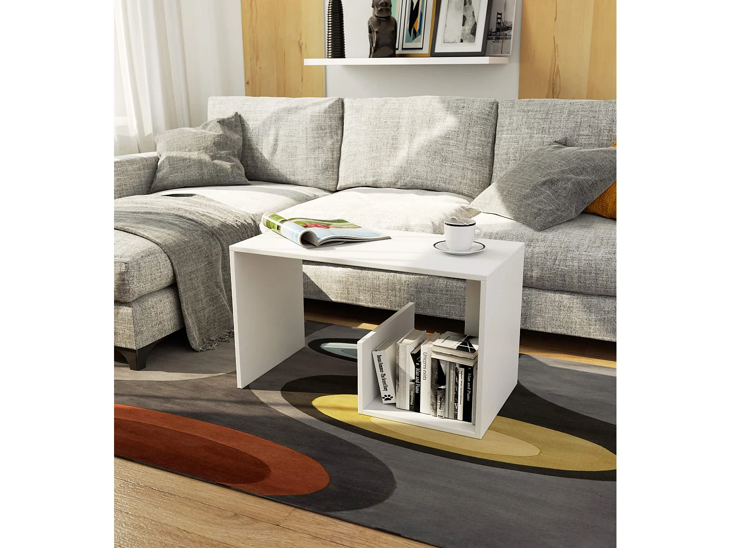 Couchtisch AKORD PAUL Kaffeetisch Weiß 80 cm B80 x H45 x T40 cm