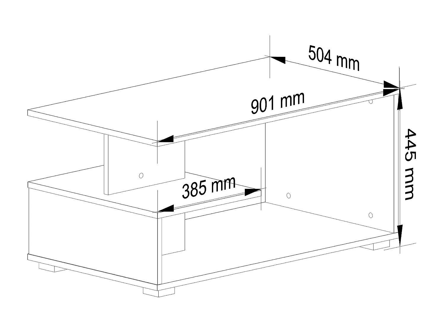 Salontafel Koffietafel PIN / AKORD Furniture Factory / Els / 90 x 45 x 51 cm