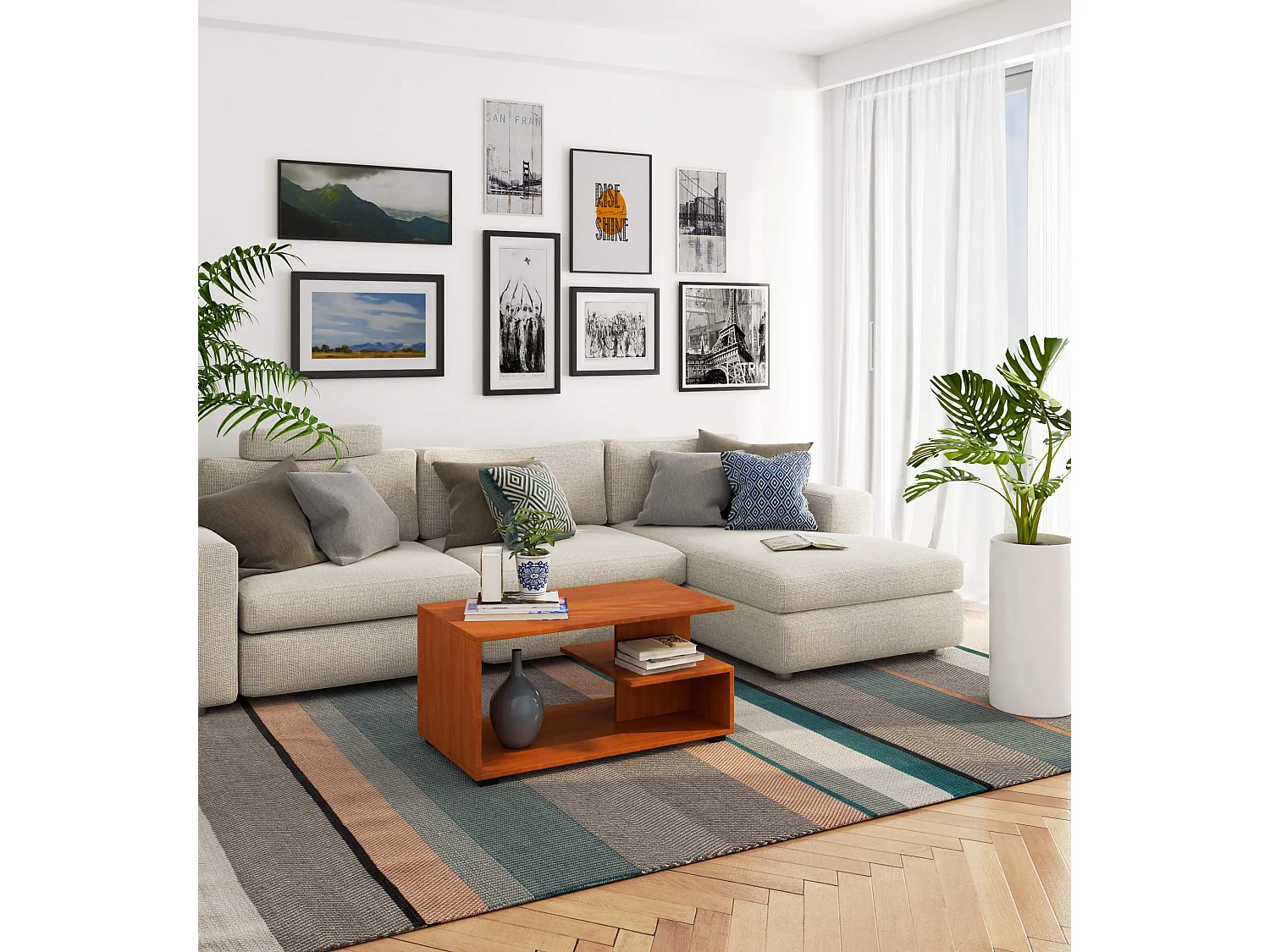 Stolik kawowy AKORD PIN Olcha 90 cm kolor Olcha mat 90x51x45 cm