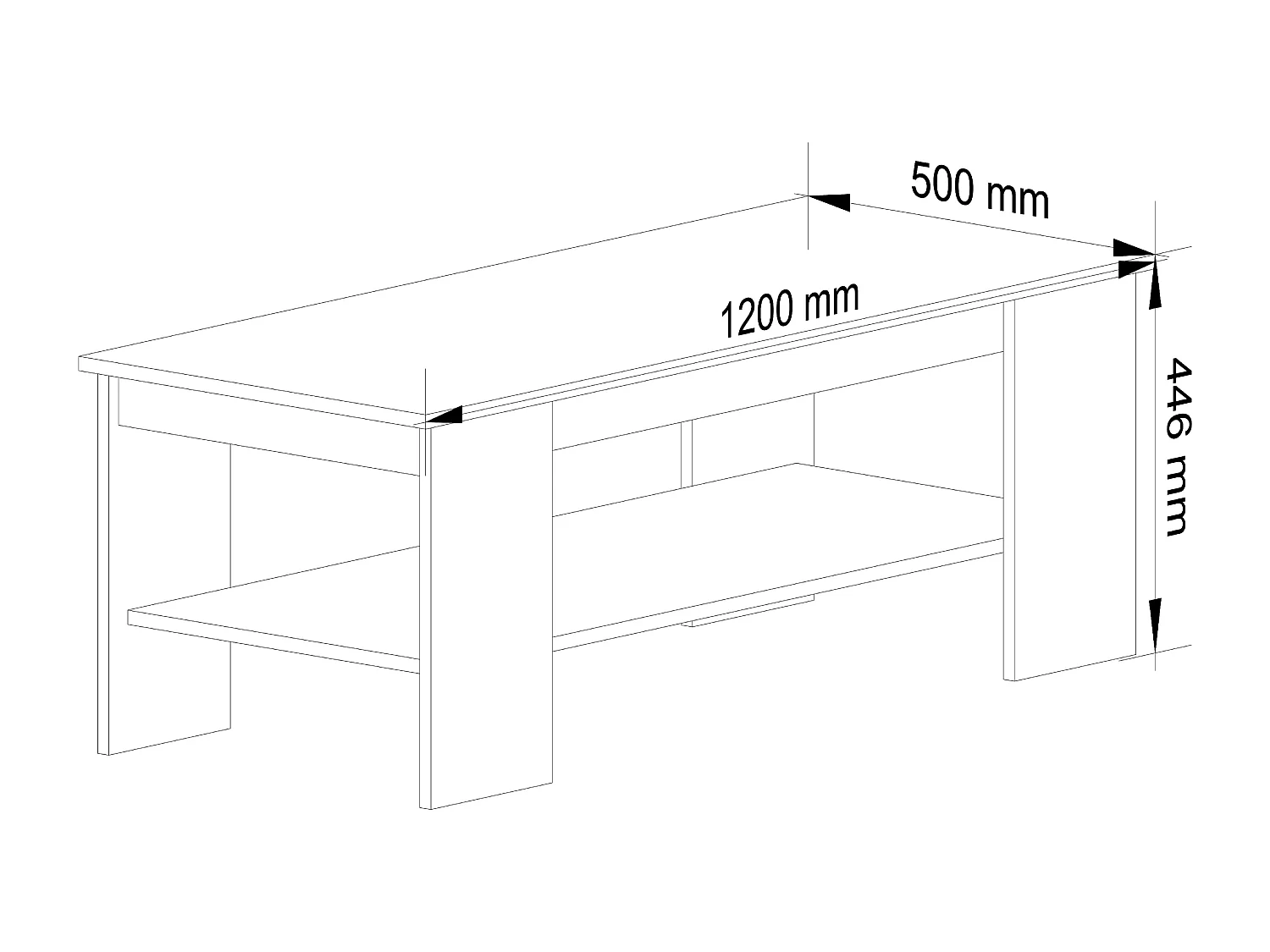 Table basse AKORD KAMI Blanche 120 cm 120x50x45 cm