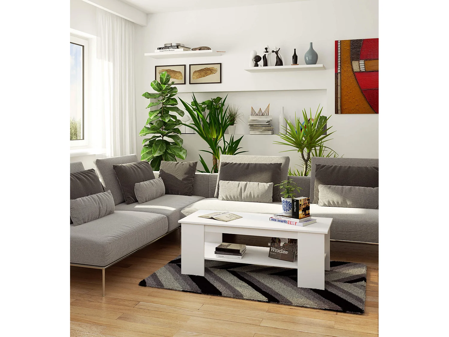 Table basse AKORD KAMI Blanche 120 cm 120x50x45 cm