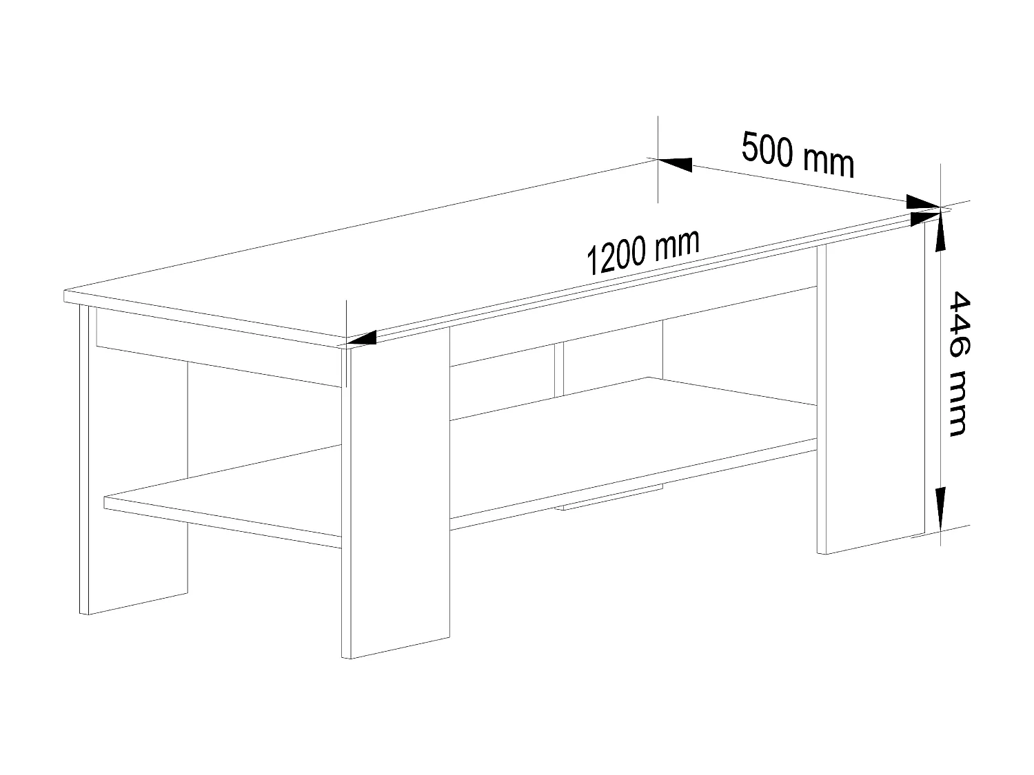 Salontafel Koffietafel KAMI / AKORD Furniture Factory / Wit / 120 x 45 x 50 cm
