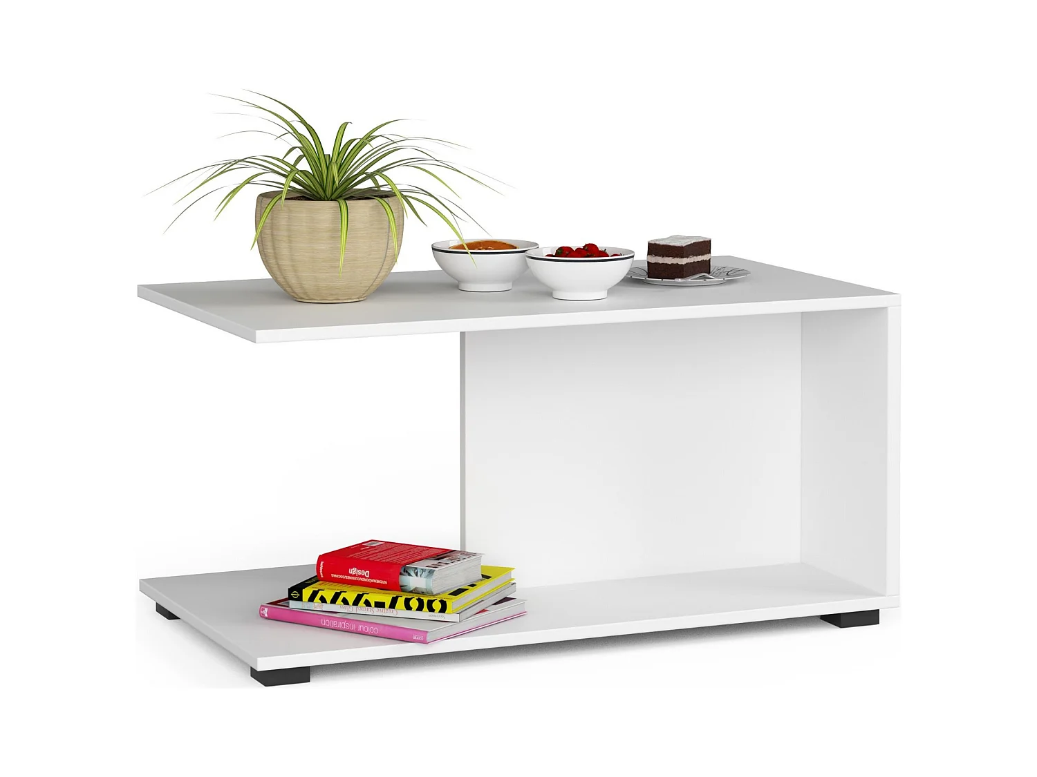 Mesa de centro AKORD MARGO Blanco 90 cm frente en color Blanco 90x50x45 cm