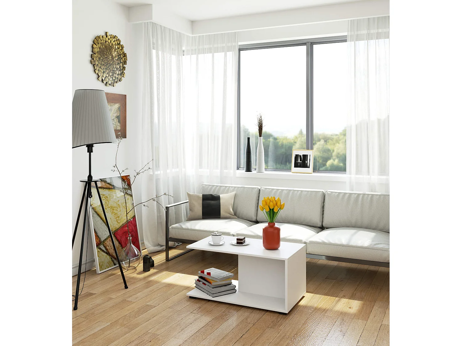 Salontafel Koffietafel MARGO / AKORD Furniture Factory / Wit / 90 x 45 x 50 cm