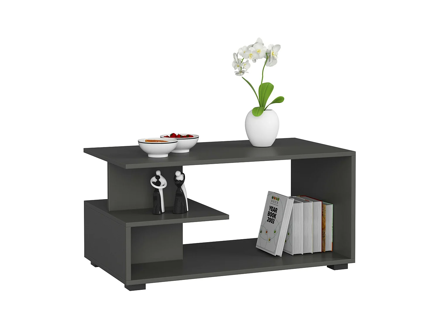 Table basse AKORD PIN Gris Graphite 90 cm 90x51x45 cm