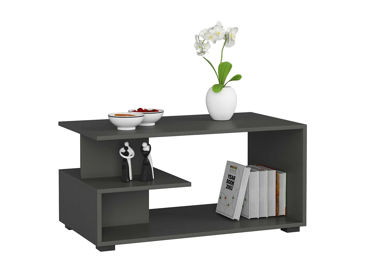 Table basse AKORD PIN Gris Graphite 90 cm 90x51x45 cm