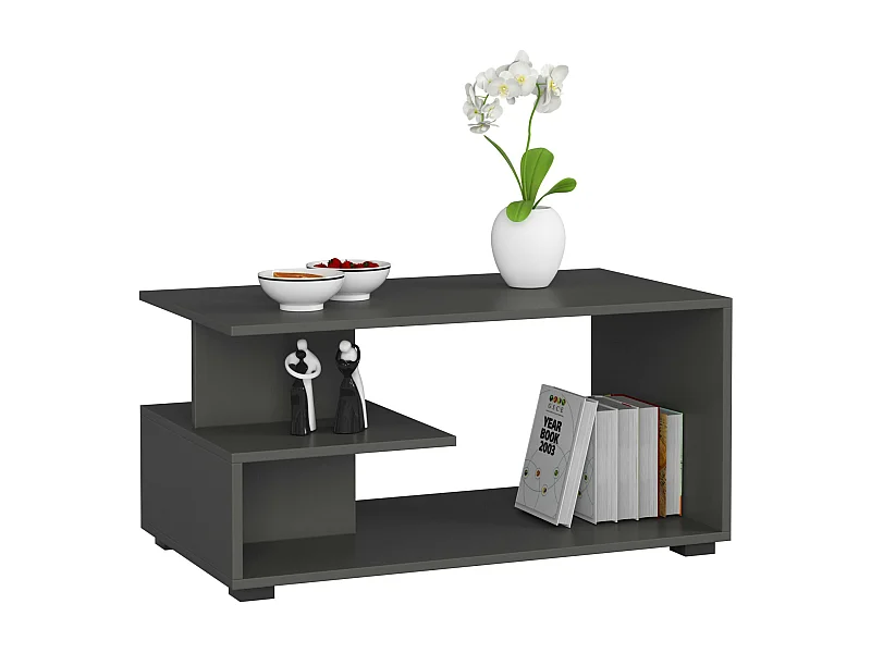 Table basse AKORD PIN Gris Graphite 90 cm 90x51x45 cm