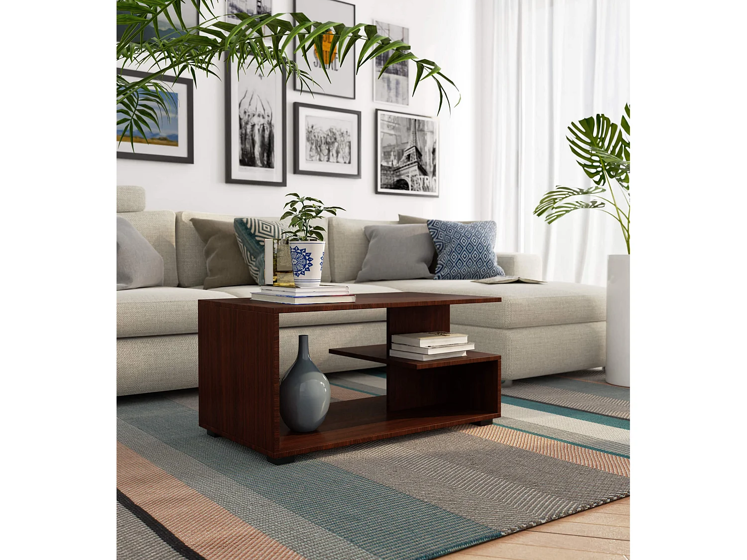 Table basse AKORD PIN Wengé 90 cm 90x51x45 cm