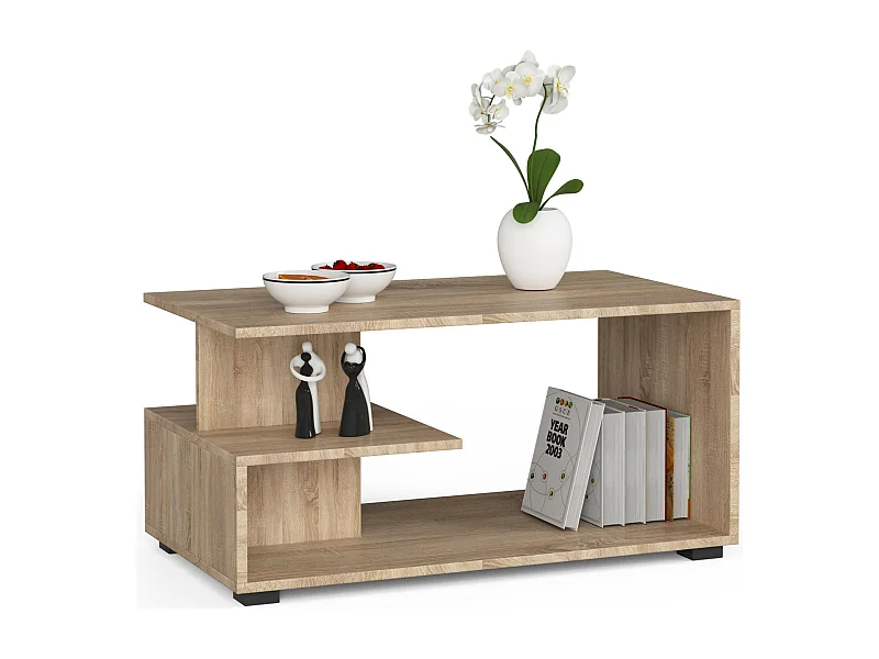 Sonoma Eiken Koffietafel - Hoogwaardige Mat Gelamineerde Afwerking, 90x51x45 cm