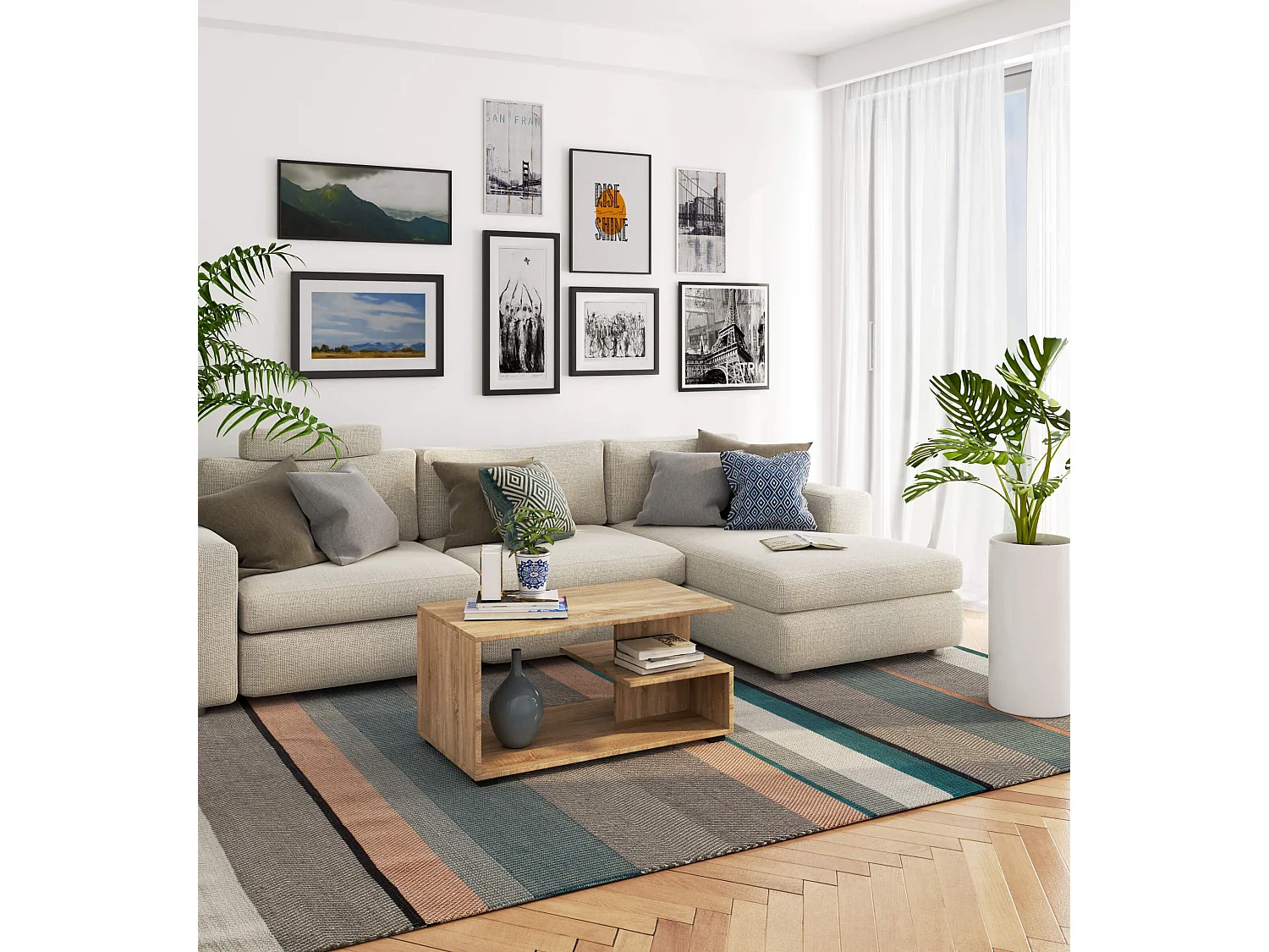 Salontafel Koffietafel PIN / AKORD Furniture Factory / Sonoma Eik / 90 x 45 x 51 cm