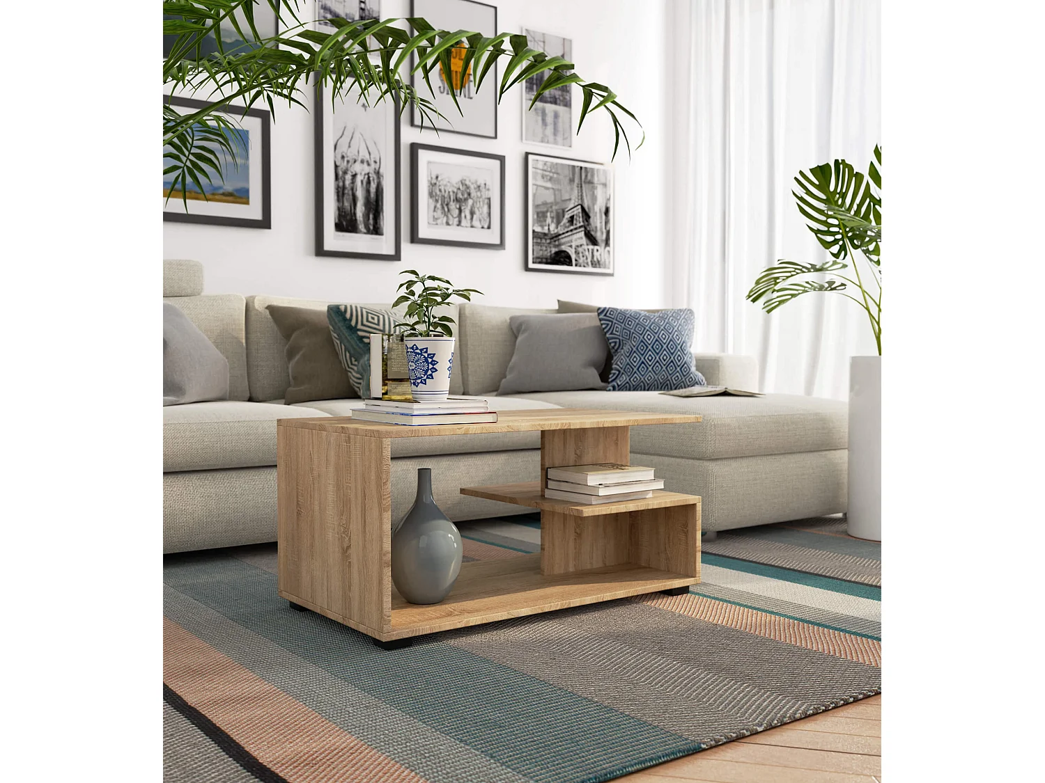 Table basse AKORD PIN Chêne Sonoma 90 cm 90x51x45 cm