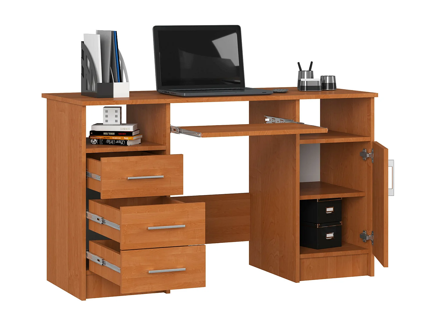 Bureau ANA met 3 Laden / Computerbureau / Computer Tafel / Bureautafel / Els / 124 x 77 x 52 cm