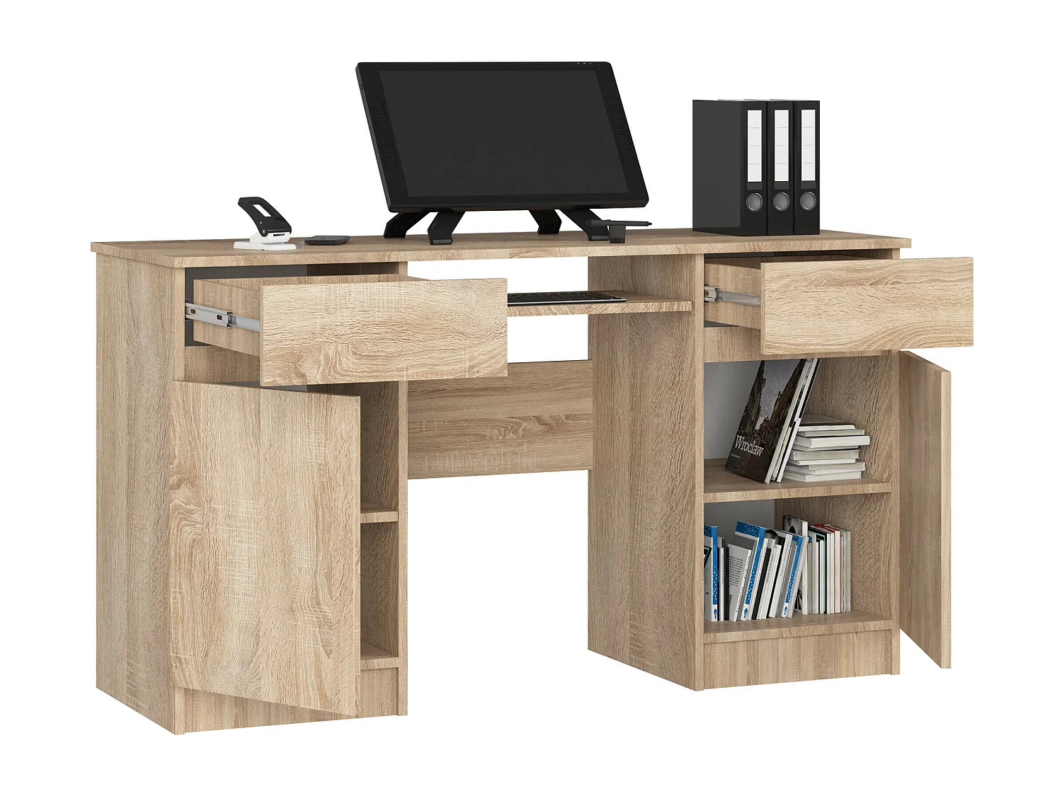 Bureau A5 / Computerbureau / Computer Tafel / Bureautafel / Sonoma Eik / 135 x 77 x 50 cm