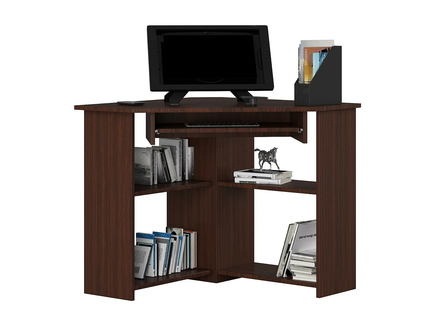 Hoekbureau TED / Computerbureau / Computer Tafel / Bureautafel / Venge / 80 x 74 x 80 cm