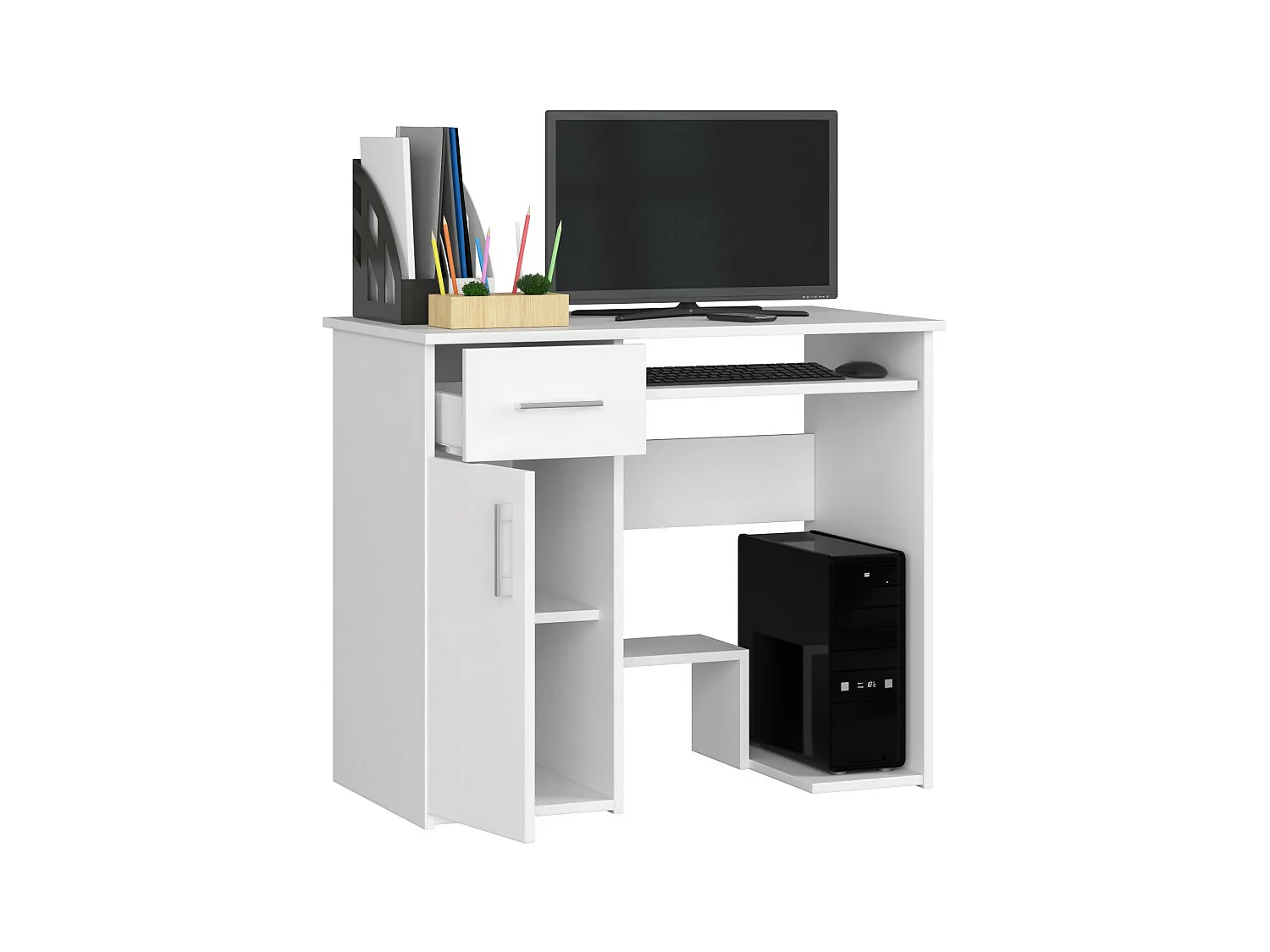 Klassiek Wit Bureau JAY met Opbergruimte - 90cmbreed Voor Functionaliteit & Organisatie