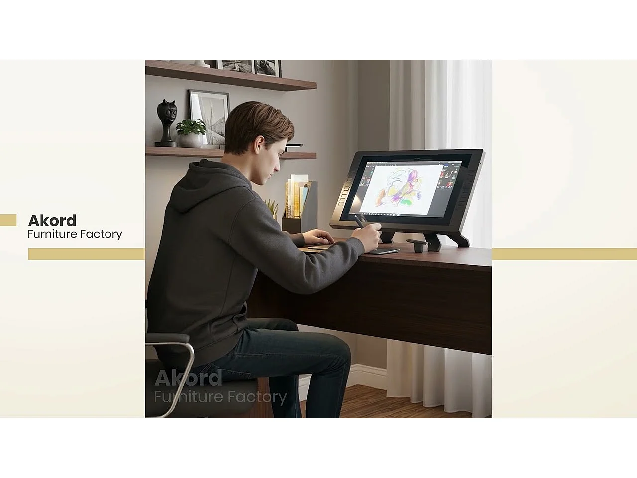 Bureau d'ordinateur AKORD B17 Chêne Sonoma 120 cm couleur Chêne Sonoma 120x50x79 cm