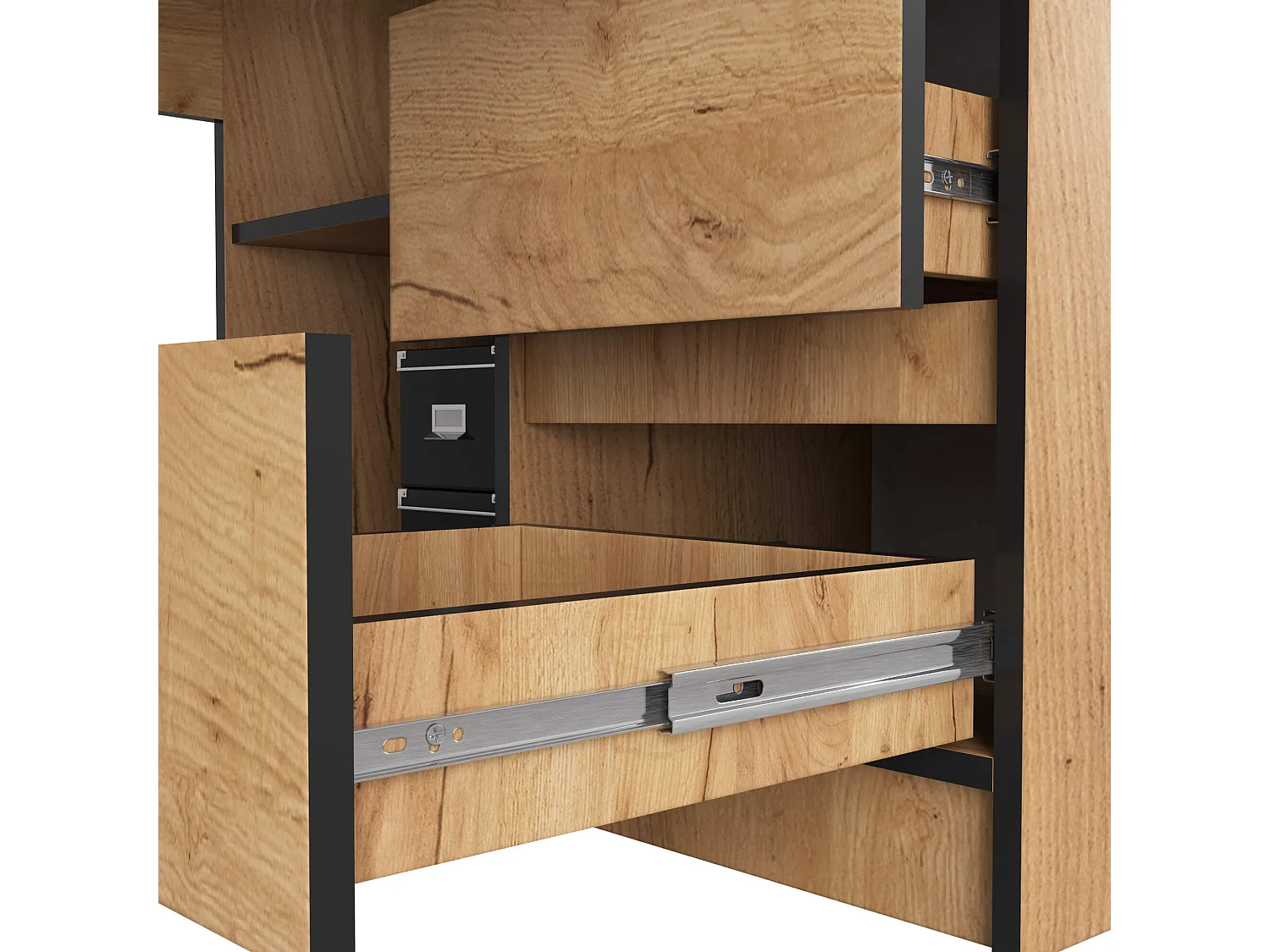 Hoekbureau Rechts B20 / Computerbureau / Computer Tafel / Bureautafel Rechts / Craft Eik / 155 x 77 x 85 cm