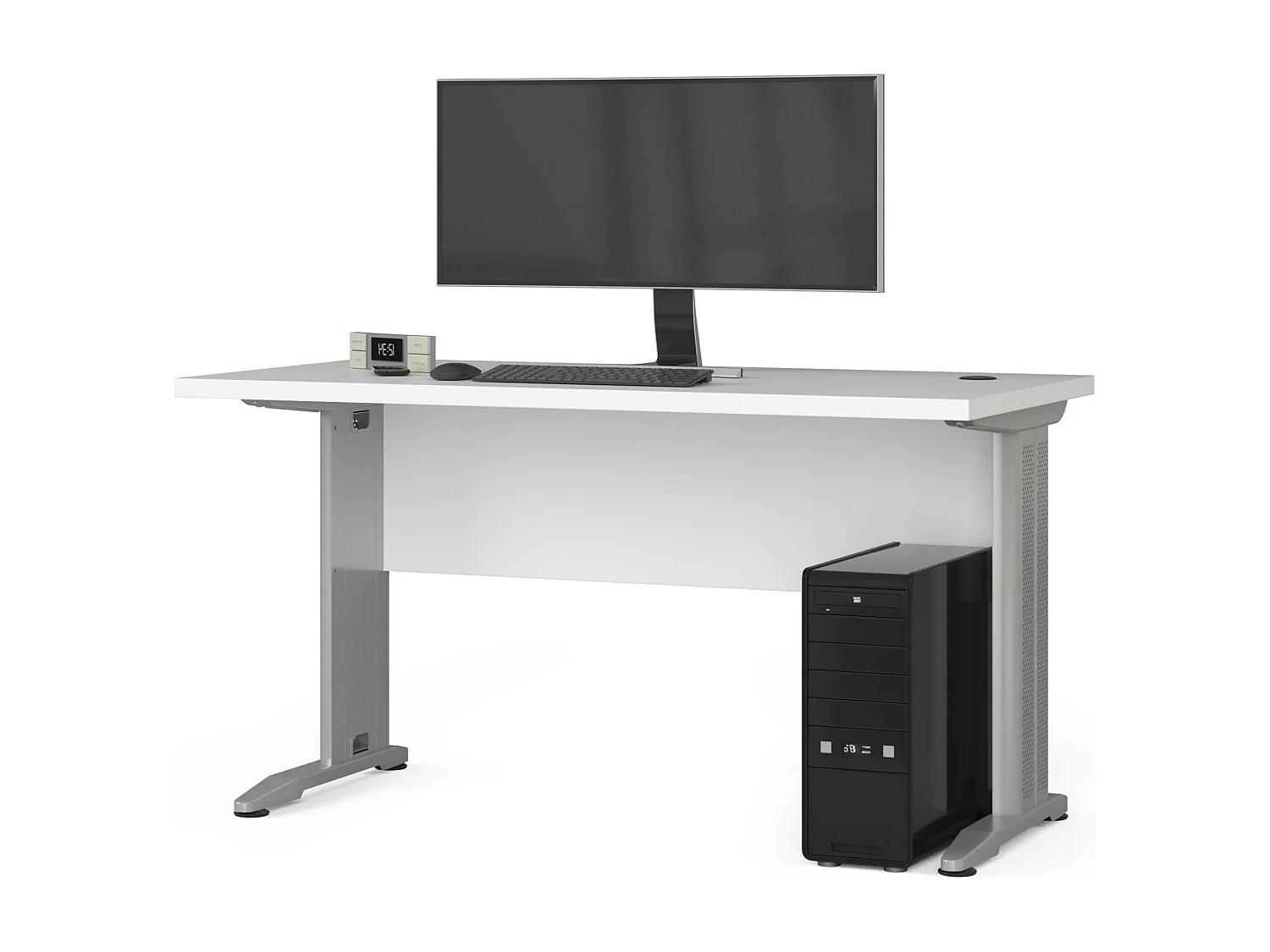 Bureau BM-135 / Computerbureau / Computer Tafel / Vrijstaand Bureautafel met Metalen Poten / Wit / 135 x 76 x 60 cm