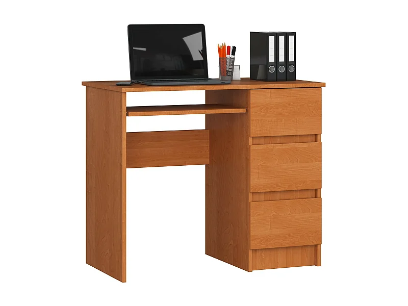Rechtshandig Bureau A-6 Olijf, 90cm, 3 Lades, Mat Olijf, Laminaten Plaat, ABS-Rand, Zelfmontage