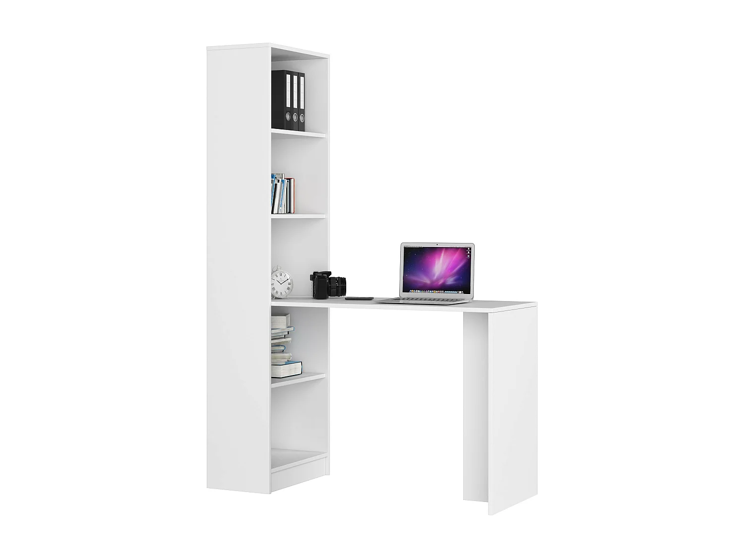 Scrivania AKORD SMART con libreria Bianco 125 cm 125x50x180 cm