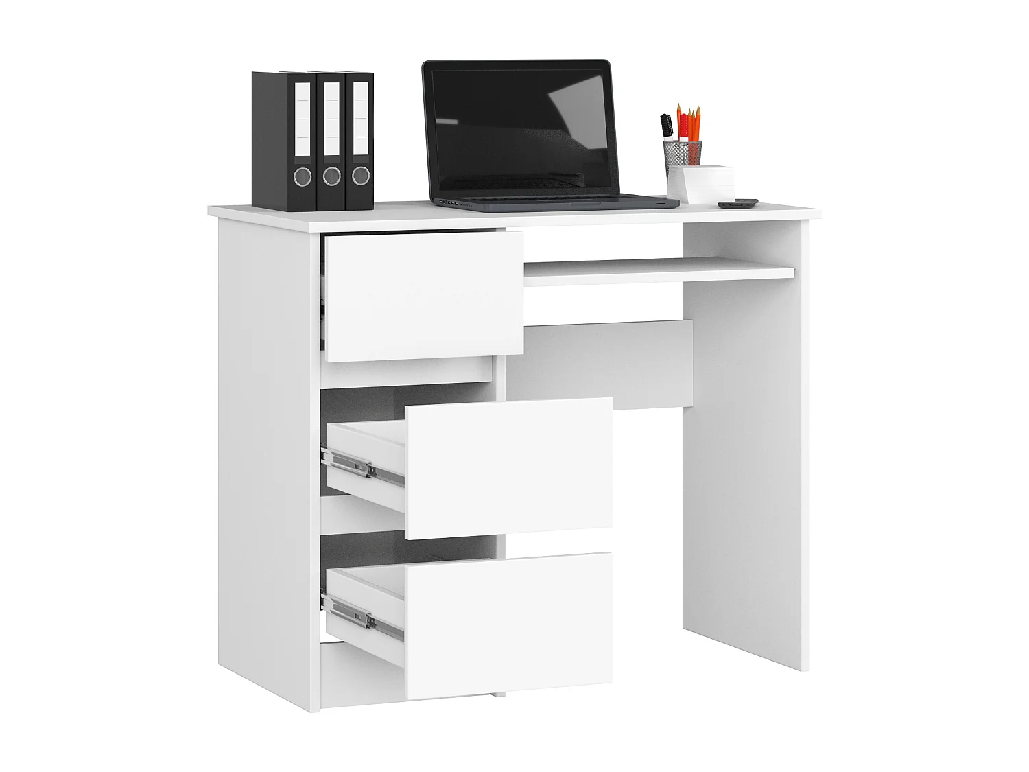 Bureau Links A-6 / Computerbureau / Computer Tafel / Bureautafel Rechts / Wit / 90 x 77 x 50 cm