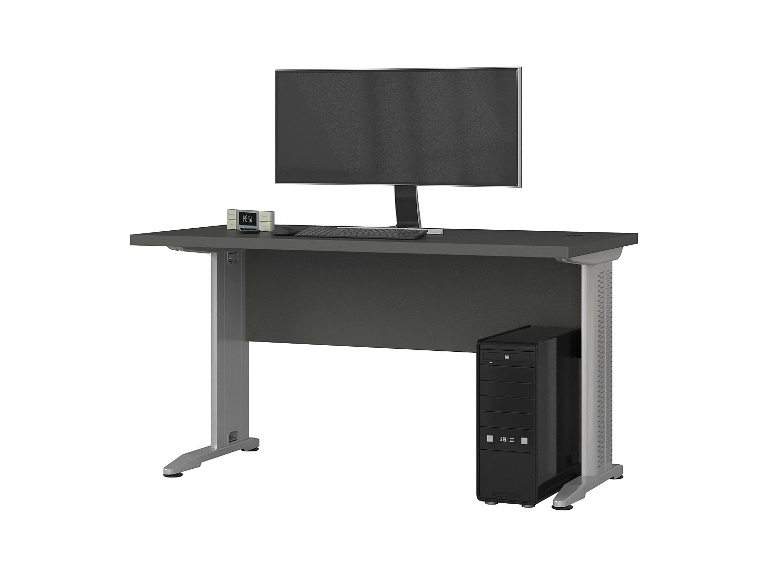 Bureau d'ordinateur AKORD BM135 Gris Graphite 135 cm couleur Gris Graphite 135x60x76 cm