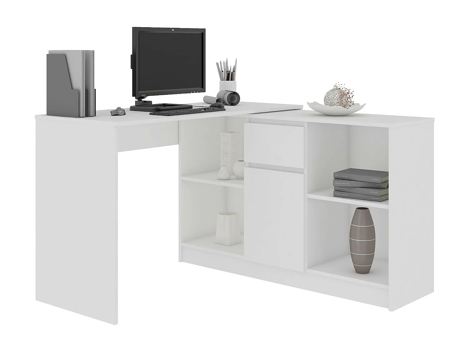 Bureau B-17 / Computerbureau / Computer Tafel / Vrijstaand Bureautafel / Wit / 120 x 79 x 50 cm