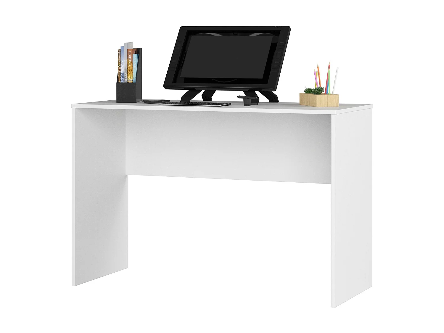 Bureau d'ordinateur AKORD B17 Blanc 120 cm couleur Blanc 120x50x79 cm