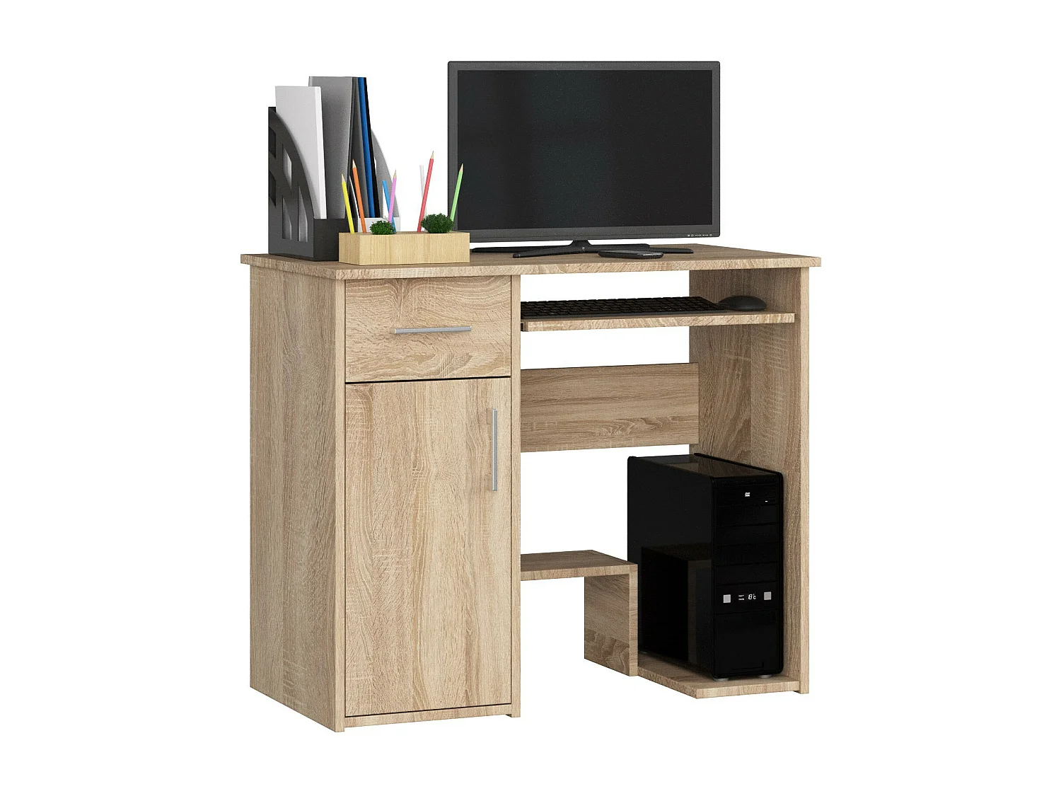 Bureau JAY met 1 Lade / Computerbureau / Computer Tafel / Bureautafel / Sonoma Eik / 90 x 74 x 50 cm
