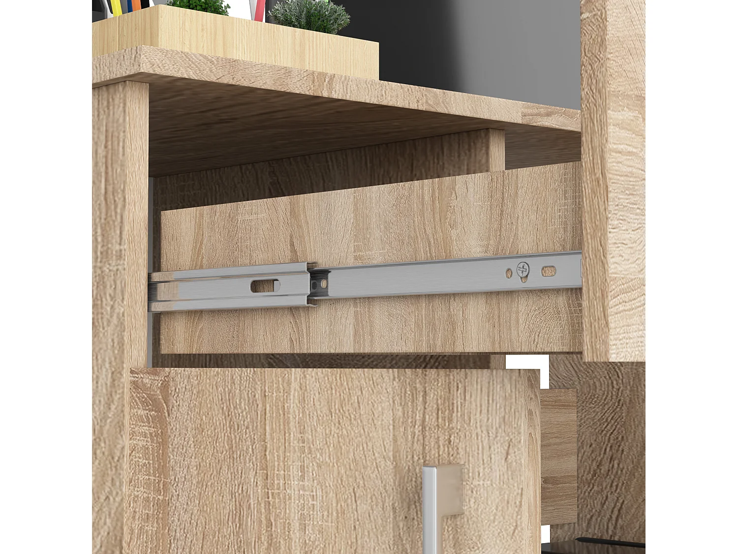 Bureau JAY met 1 Lade / Computerbureau / Computer Tafel / Bureautafel / Sonoma Eik / 90 x 74 x 50 cm