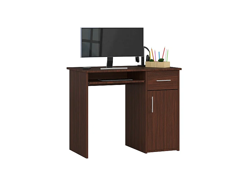 PC-Schreibtisch AKORD PIN in der Farbe Wenge Schublade und 3 Ablagen B90 x H74 x T50 cm